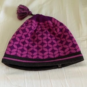 Fleece lined Beanie hat- purple and black